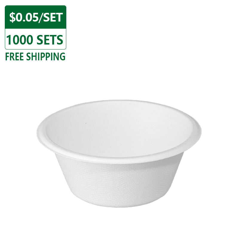 9oz Disposable Compostable White Bowl 1000pcs