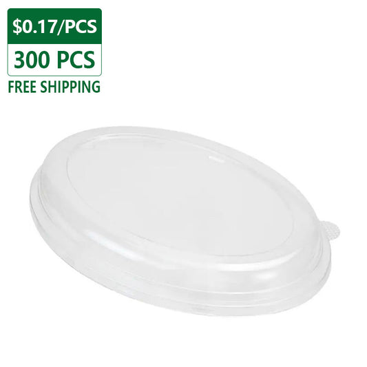 300 pcs Clear PET Lids for 26 oz Burrito Bowl - Perfect Presentation Covers - Pony Packaging