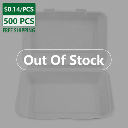 1000ml Compostable Clamshell Containers Natural White 500 pcs