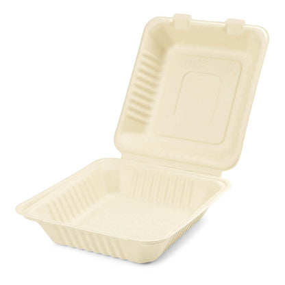 Sample 9 x 9 x 3 Natural Clamshell Containers