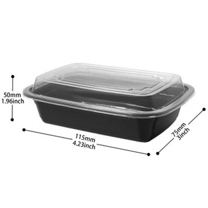 16 oz Bulk To Go Containers with Lids Black 150 Set