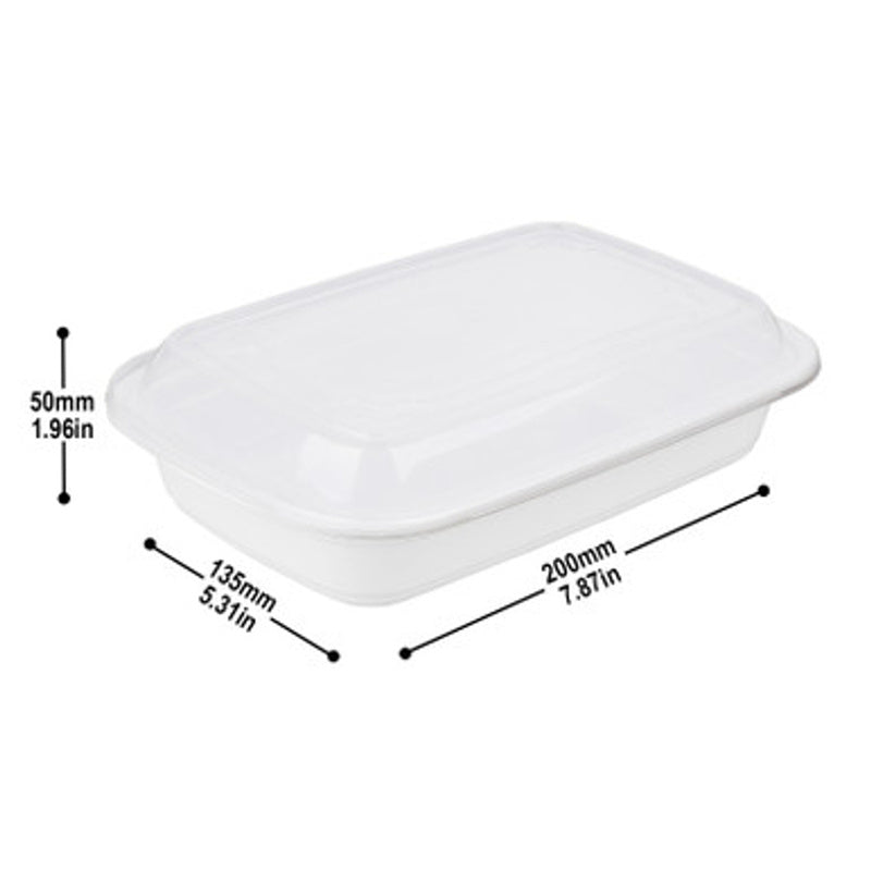 16 oz To Go Containers with Lids White Plastic 150 Set