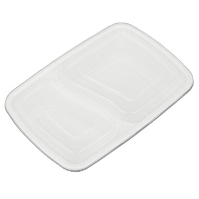 28 oz 2 Comartment To Go Food Containers White With Lid 150 Set