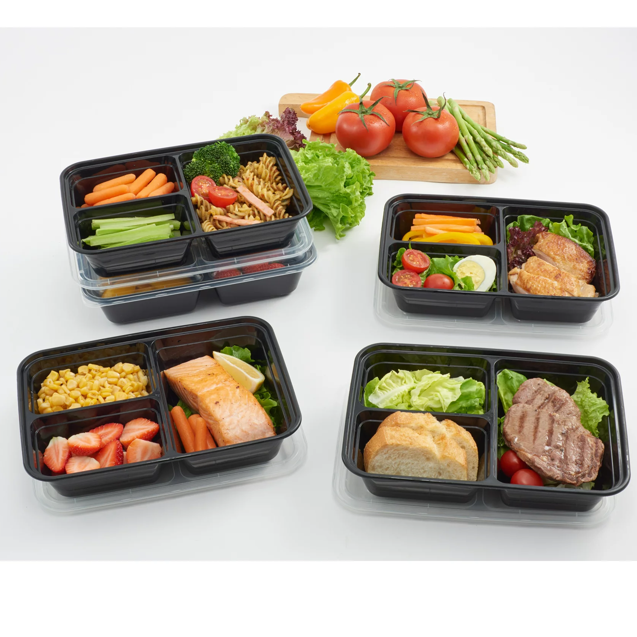 Sample 3 Compartment Rectangle Food Container