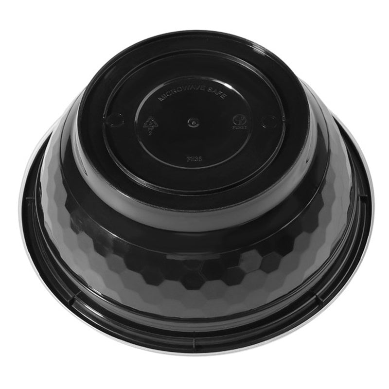 Modern Dining Convenience: 36 oz To-Go Bowls - 150 Set, Black with Lids - Pony Packaging