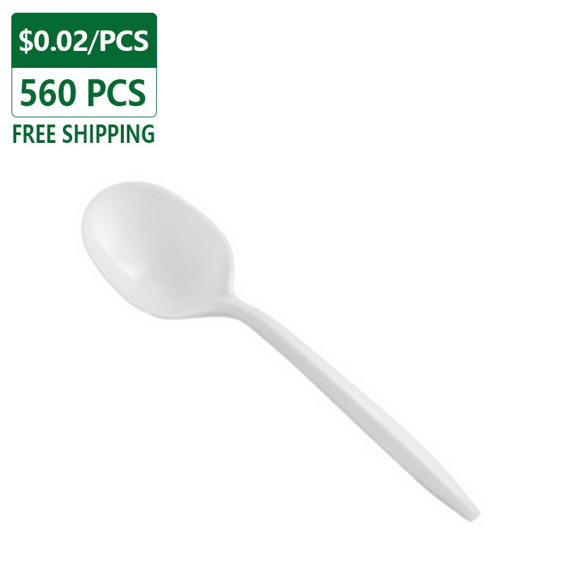 Disposable Plastic Regular Spoon Bulk 560pcs