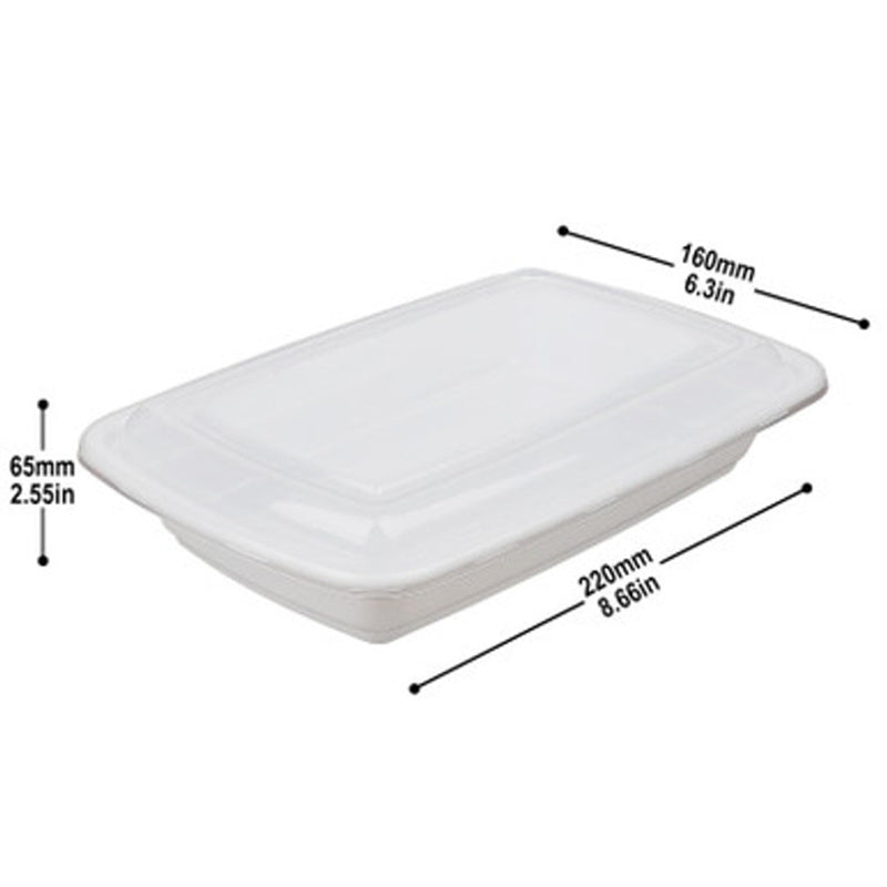 28 oz Food Containers To Go with Lids White 150 Set