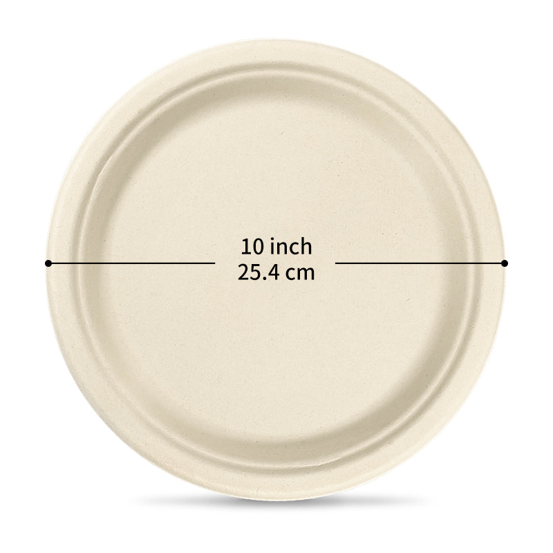 10 inch biodegradable paper plates size chart showing plate diameter and dimensions