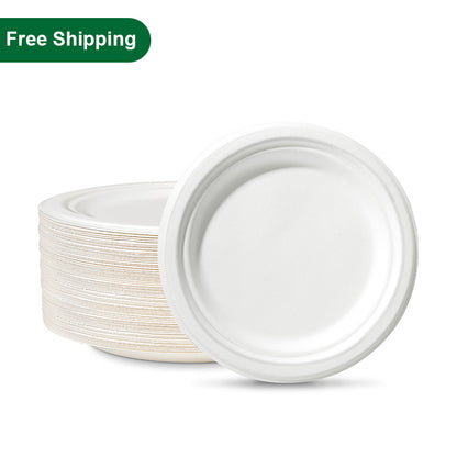 7" Eco Friendly Disposable Plates Microwavable 1000 pcs