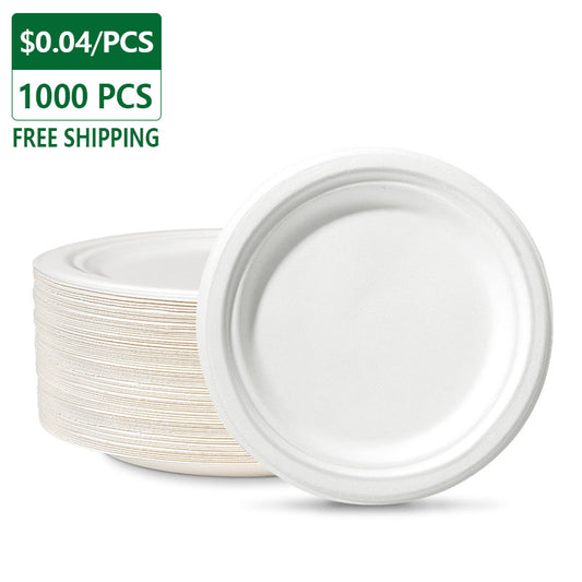 7" Eco Friendly Disposable Plates Microwavable 1000 pcs
