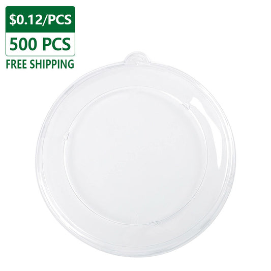 Flat Lids for 32 oz Salad & Soup Bowls (PFFRB32) Clear Plastic 500 pcs