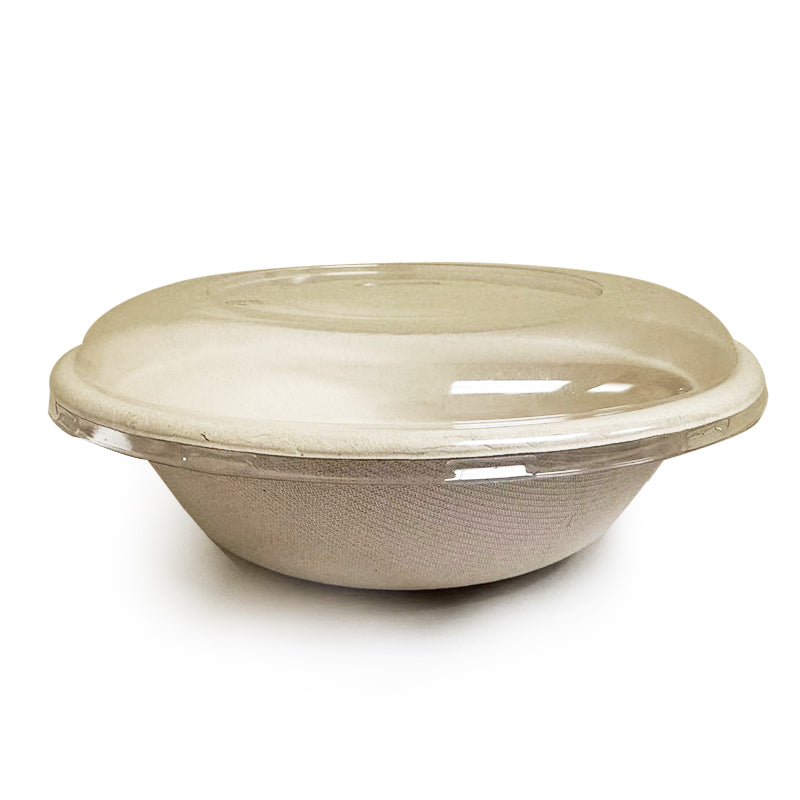 24_32oz_shallow_bowl_with_matching_dome_lid_leak_resistant_disposable_food_container_lid_FRBS-DL