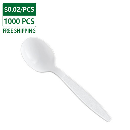 Disposable Heavy Duty White Soup Spoon 1000pcs