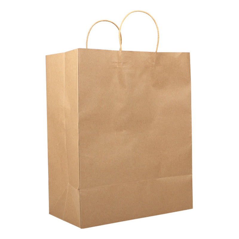 PHB13717 large kraft paper shopping bags with handles bulk pack of 250 – plain brown eco friendly take out and retail bags, sturdy and recyclable design