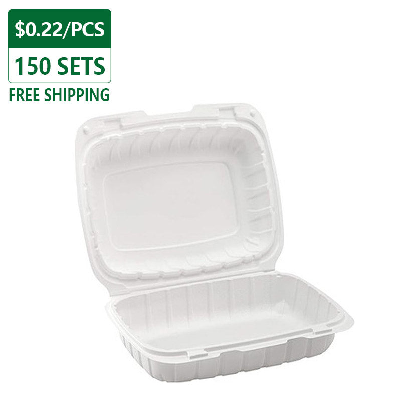 PP206 9x6x3 microwaveable plastic clamshell food containers 150 pack – durable to go boxes for restaurants and meal prep with free shipping and best price