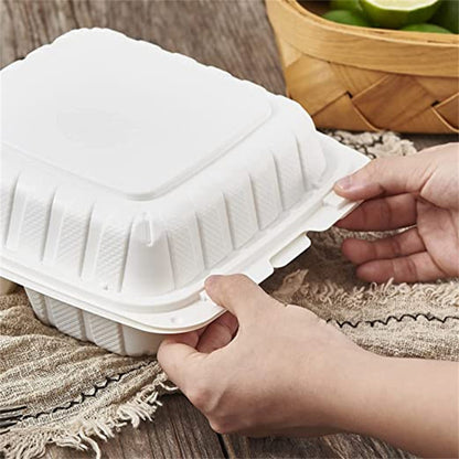 Sample 8'' 3 Compartments Microwaveable Plastic Clamshell Food Containers 150 pcs