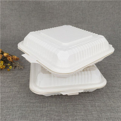 Sample 9" Plastic Eco Clamshell Food Container