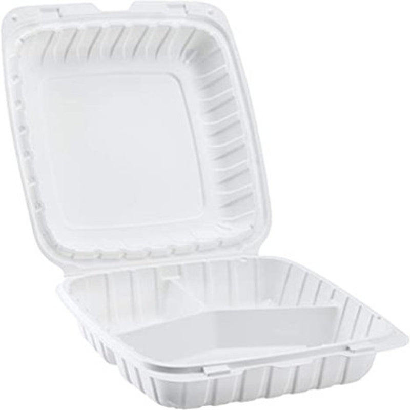 Sample 9" 3 Compartments Plastic Clamshell Food Containers