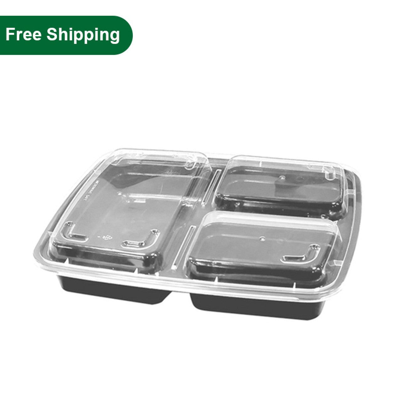 3 Compartment Plastic Food Container With Lid 150 set