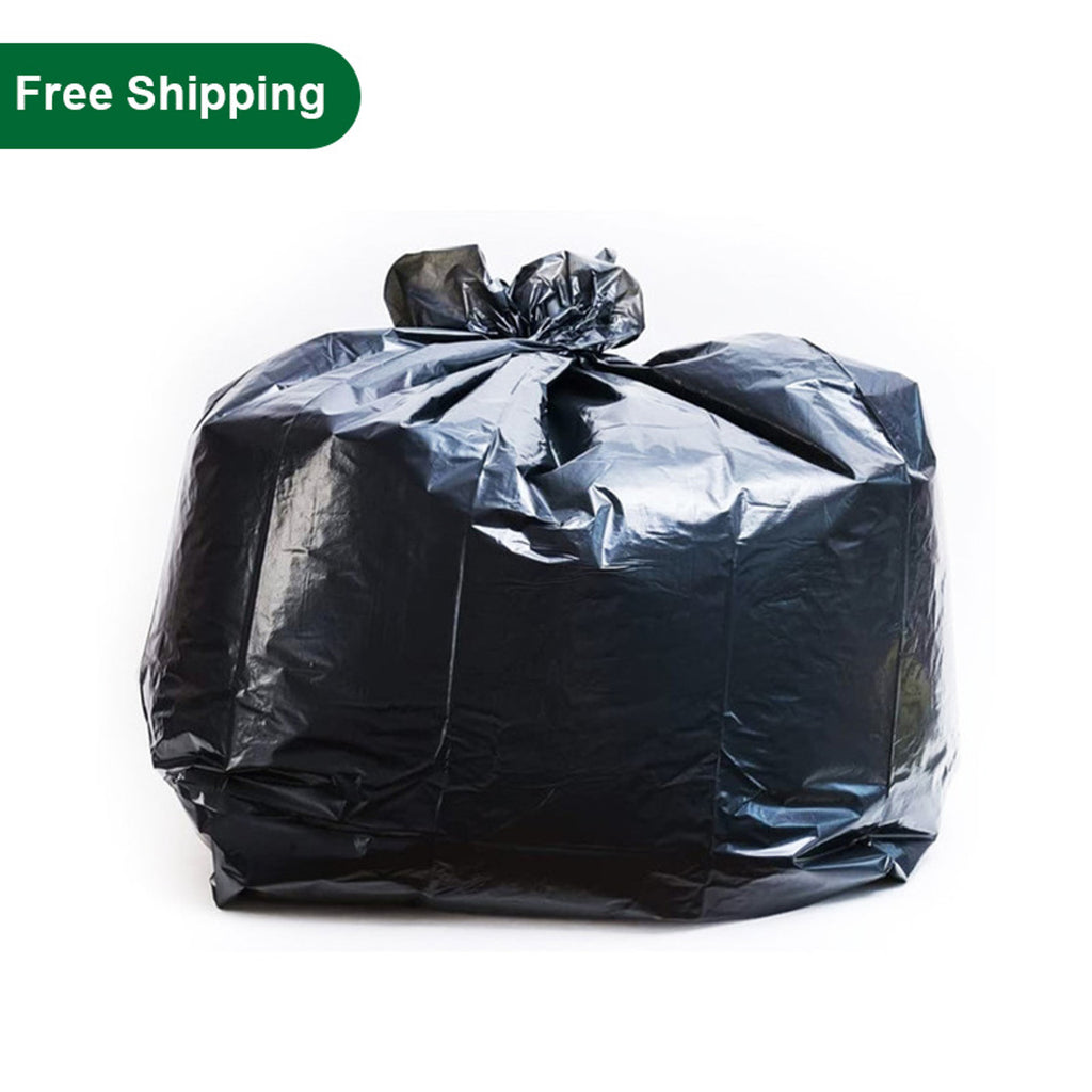 46 gallon heavy duty garbage bags bulk pack 100 pcs – extra thick black trash liners for home, restaurant, and commercial cleaning use with free shipping