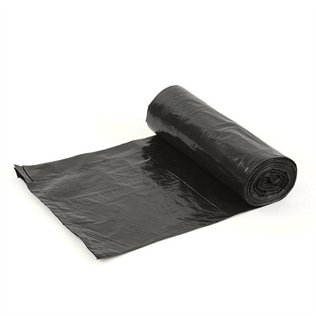 One roll of 46 gallon black garbage bags – heavy duty bulk trash liners for restaurant, janitorial, and outdoor cleaning supplies