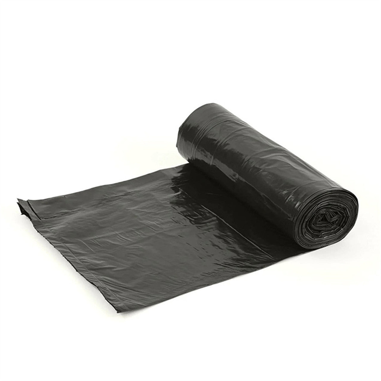 One roll of 58 gallon black garbage bags – strong leak resistant bulk trash liners for restaurant, warehouse, and commercial cleaning supplies