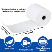 2 1/4" x 50' Thermal Paper Rolls