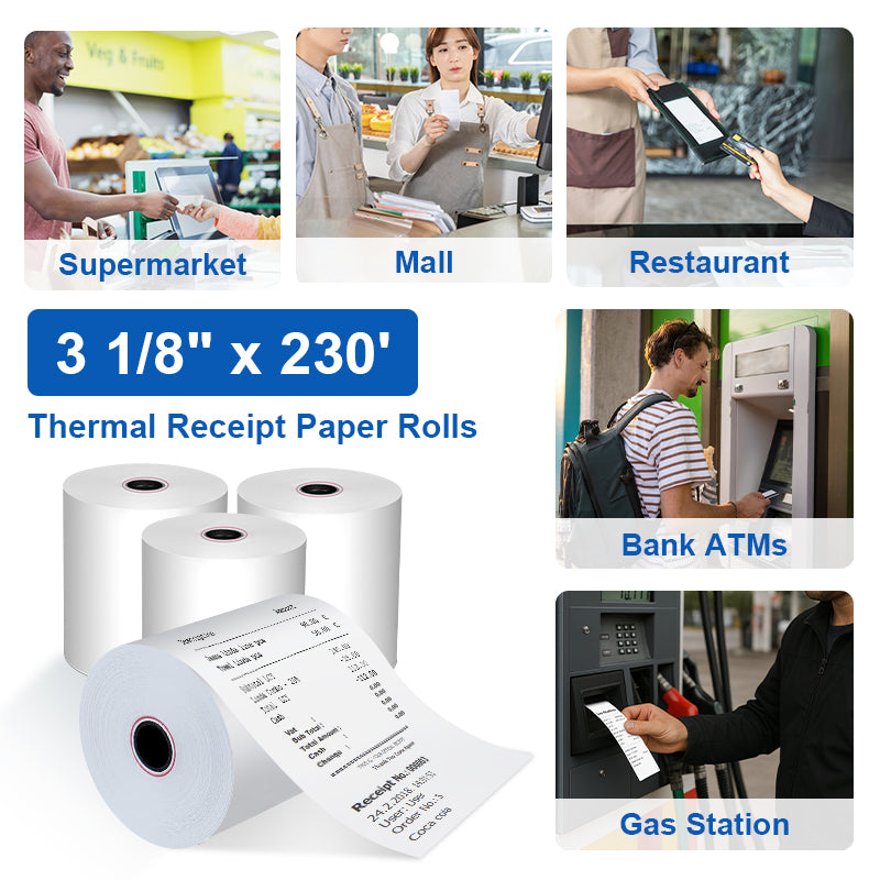 Rotoli Scontrini 2 1/4 X 50 Piedi 50 Rotoli Carta Termica Per Registratore Di Cassa - 2 1/4 X 50 Piedi, Senza BPA, Nuova Rotoli Carta Termica 2 1/4 X 50 - Foto 12