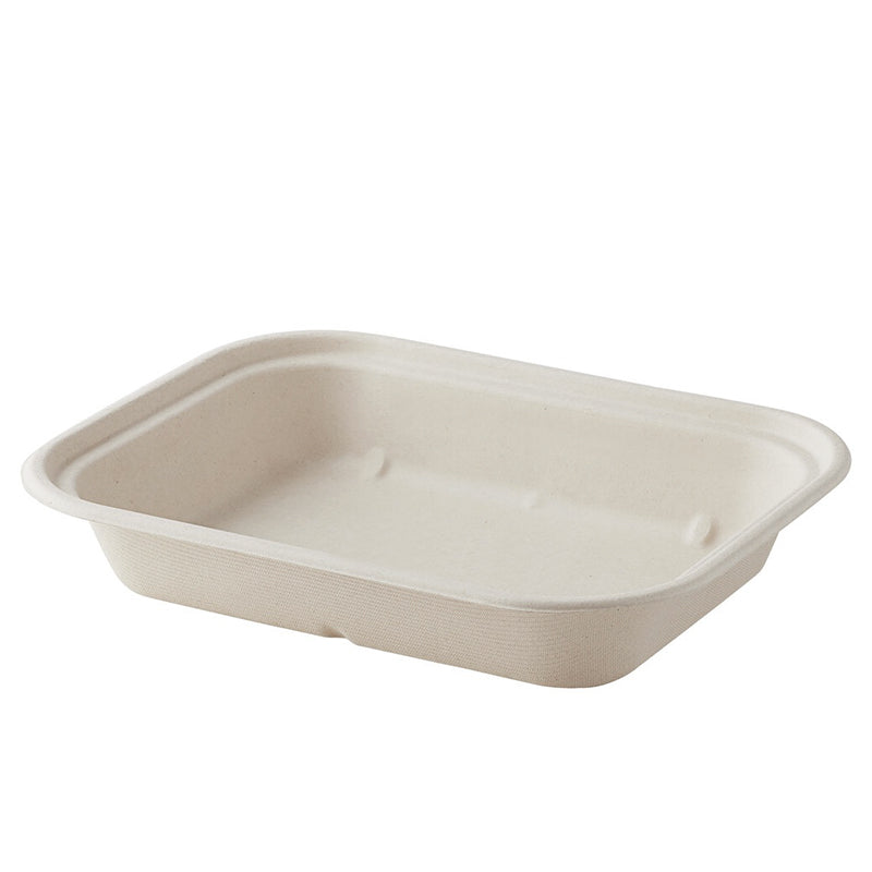 36 oz rectangular compostable fiber food container, disposable eco friendly takeout box