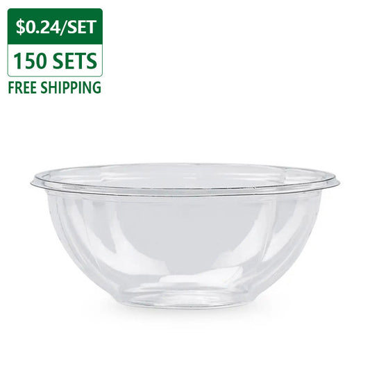 32 oz Disposable Salad Rose Bowl 150 Set