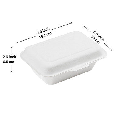 Sample 7"x5"x2.6" Compostable Clamshell Containers